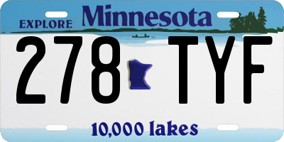 MN license plate 278TYF