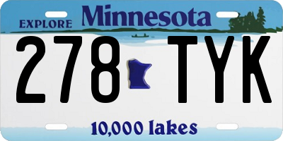 MN license plate 278TYK