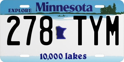 MN license plate 278TYM