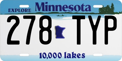 MN license plate 278TYP