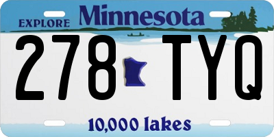MN license plate 278TYQ