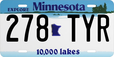 MN license plate 278TYR
