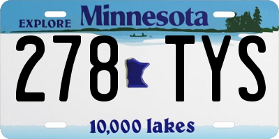MN license plate 278TYS