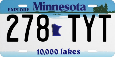 MN license plate 278TYT