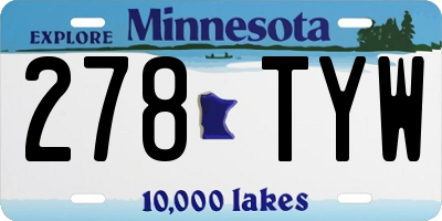 MN license plate 278TYW