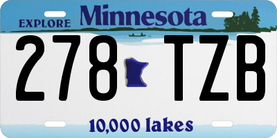 MN license plate 278TZB