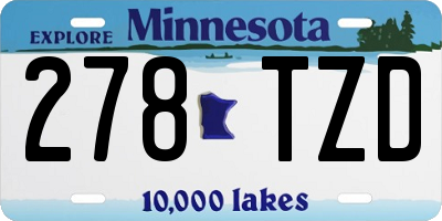 MN license plate 278TZD