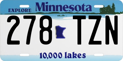 MN license plate 278TZN