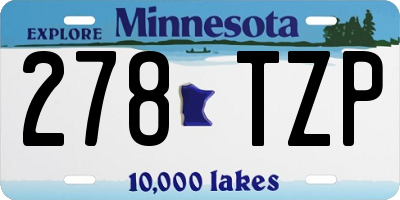 MN license plate 278TZP