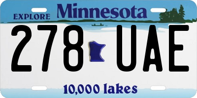 MN license plate 278UAE