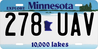 MN license plate 278UAV