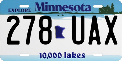 MN license plate 278UAX
