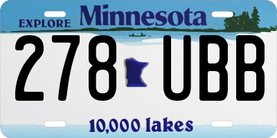 MN license plate 278UBB