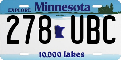 MN license plate 278UBC