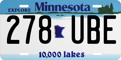MN license plate 278UBE