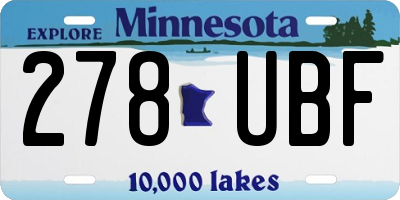 MN license plate 278UBF