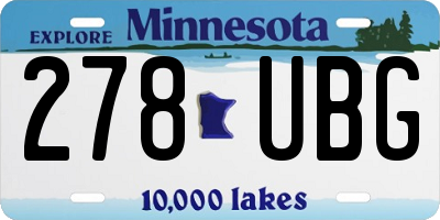 MN license plate 278UBG