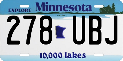 MN license plate 278UBJ