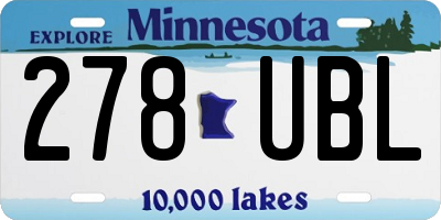 MN license plate 278UBL