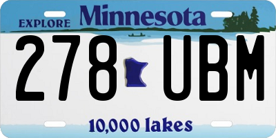 MN license plate 278UBM