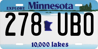 MN license plate 278UBO