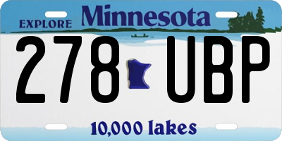 MN license plate 278UBP