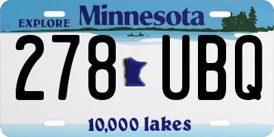 MN license plate 278UBQ