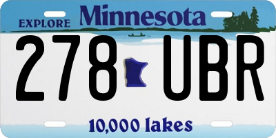 MN license plate 278UBR