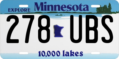MN license plate 278UBS