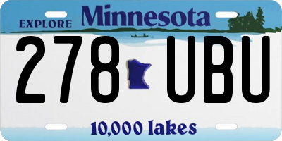 MN license plate 278UBU