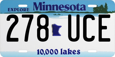 MN license plate 278UCE