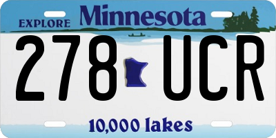 MN license plate 278UCR