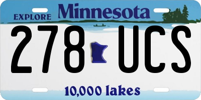 MN license plate 278UCS