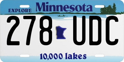 MN license plate 278UDC