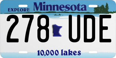 MN license plate 278UDE