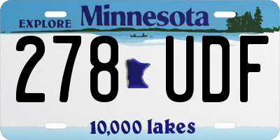 MN license plate 278UDF