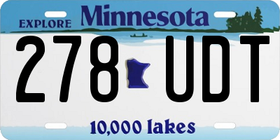 MN license plate 278UDT