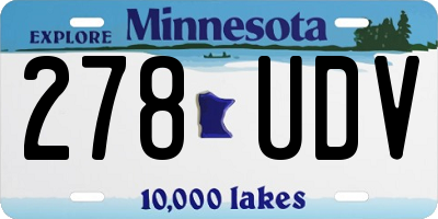 MN license plate 278UDV