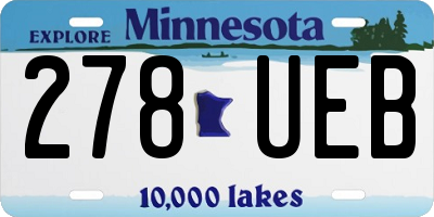 MN license plate 278UEB