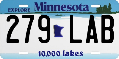 MN license plate 279LAB