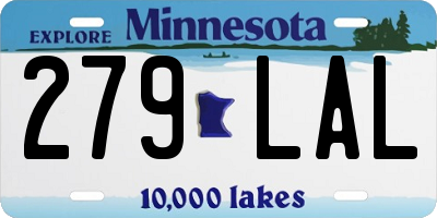 MN license plate 279LAL