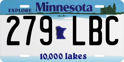 MN license plate 279LBC