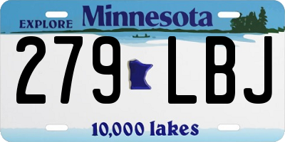 MN license plate 279LBJ