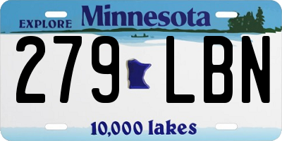 MN license plate 279LBN
