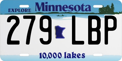 MN license plate 279LBP