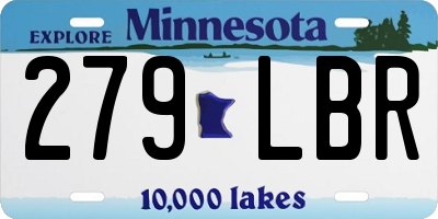MN license plate 279LBR