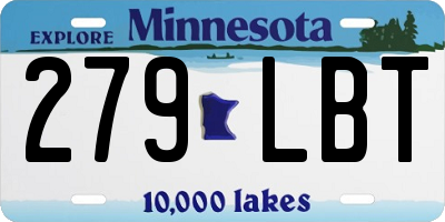 MN license plate 279LBT