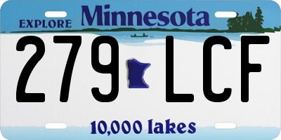 MN license plate 279LCF