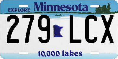 MN license plate 279LCX