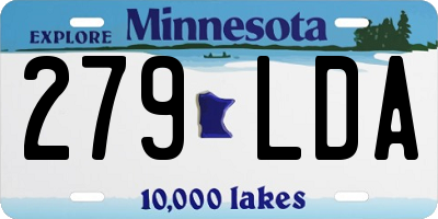 MN license plate 279LDA